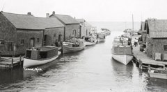 leland, mi, historical image of fishtown harbor